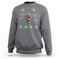 Ugly Christmas Bigfoot Playing Hockey Sweatshirt Funny Xmas Gift - Wonder Print Shop
