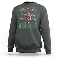 Ugly Christmas Bigfoot Playing Hockey Sweatshirt Funny Xmas Gift - Wonder Print Shop