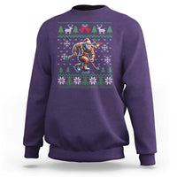 Ugly Christmas Bigfoot Playing Hockey Sweatshirt Funny Xmas Gift - Wonder Print Shop