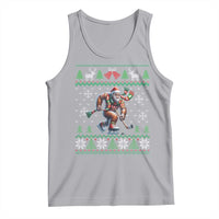 Ugly Christmas Bigfoot Playing Hockey Tank Top Funny Xmas Gift - Wonder Print Shop