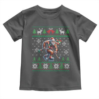 Ugly Christmas Bigfoot Playing Hockey Toddler T Shirt Funny Xmas Gift - Wonder Print Shop