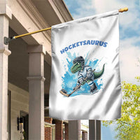 Hockeysaurus Garden Flag Funny Dinosaur Playing Ice Hockey Gift - Wonder Print Shop