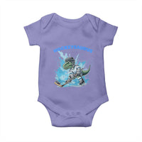 Hockeysaurus Baby Onesie Funny Dinosaur Playing Ice Hockey Gift - Wonder Print Shop