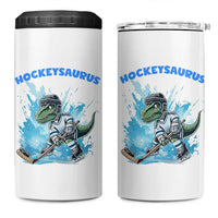 Hockeysaurus 4 in 1 Can Cooler Tumbler Funny Dinosaur Playing Ice Hockey Gift - Wonder Print Shop
