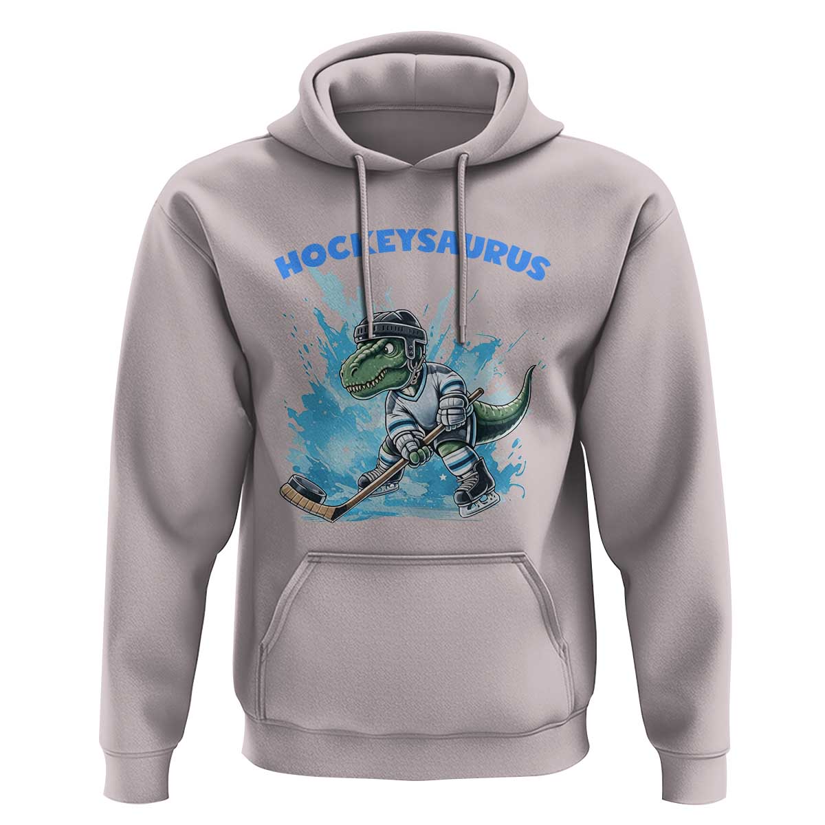 Hockeysaurus Hoodie Funny Dinosaur Playing Ice Hockey Gift - Wonder Print Shop