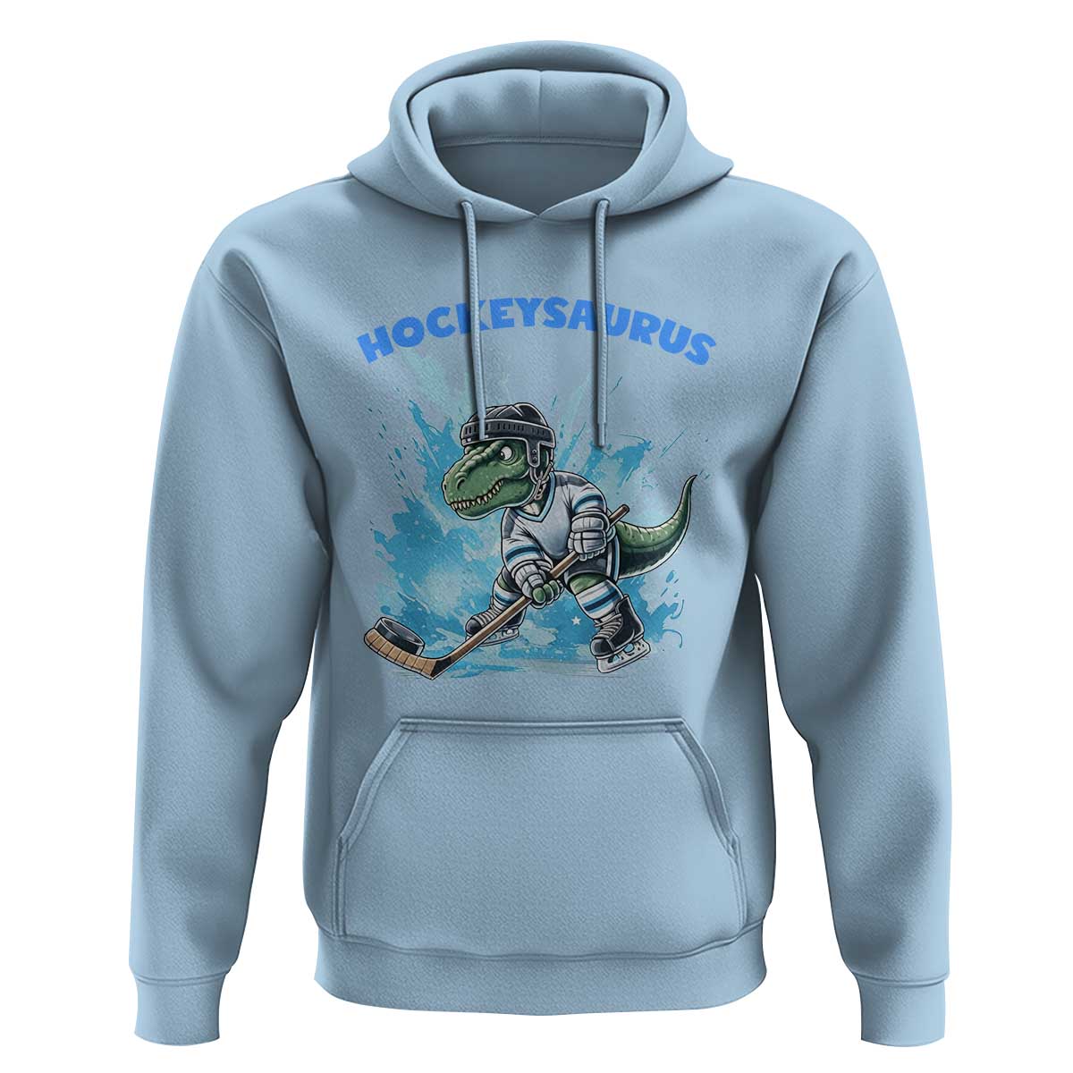 Hockeysaurus Hoodie Funny Dinosaur Playing Ice Hockey Gift - Wonder Print Shop