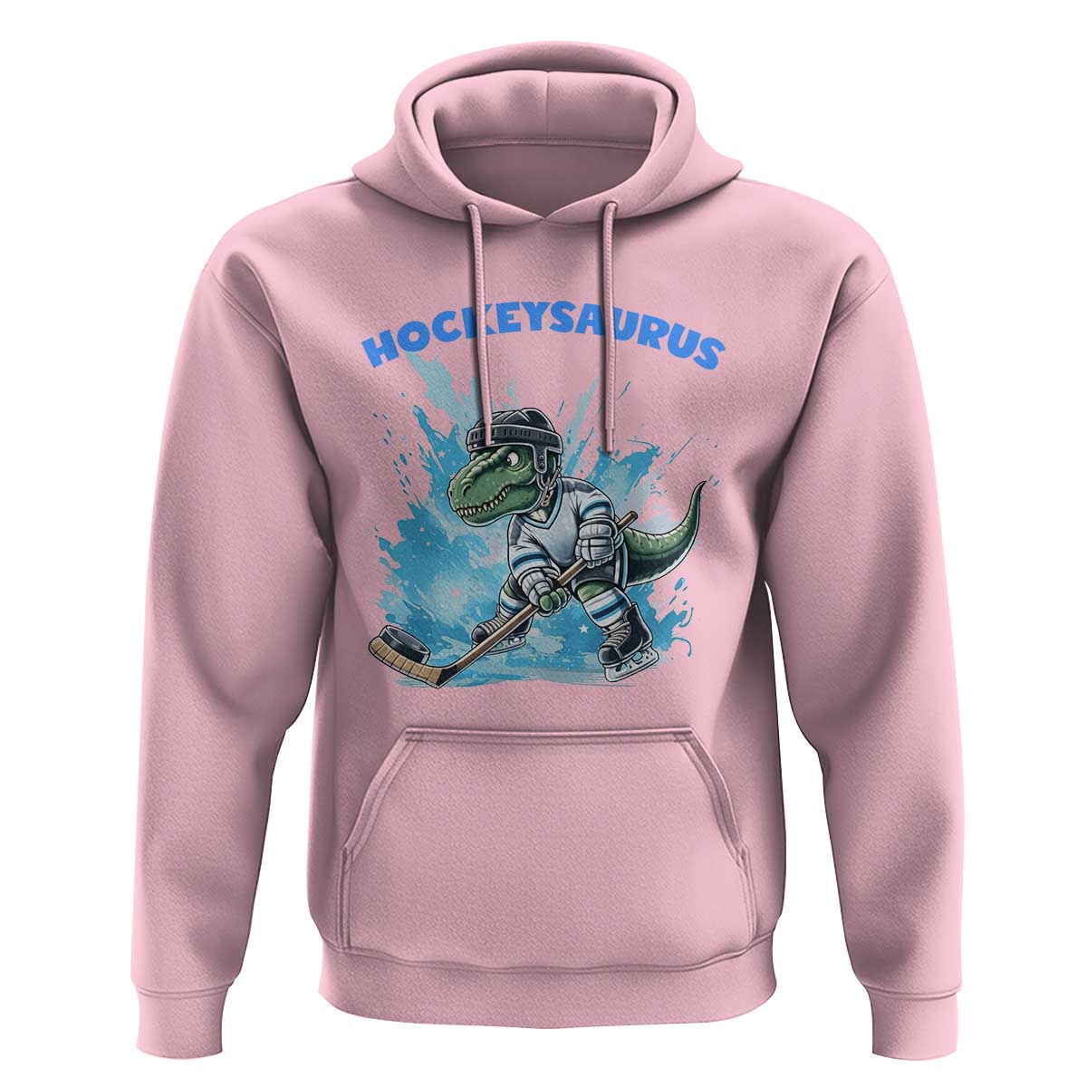 Hockeysaurus Hoodie Funny Dinosaur Playing Ice Hockey Gift - Wonder Print Shop