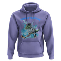 Hockeysaurus Hoodie Funny Dinosaur Playing Ice Hockey Gift - Wonder Print Shop