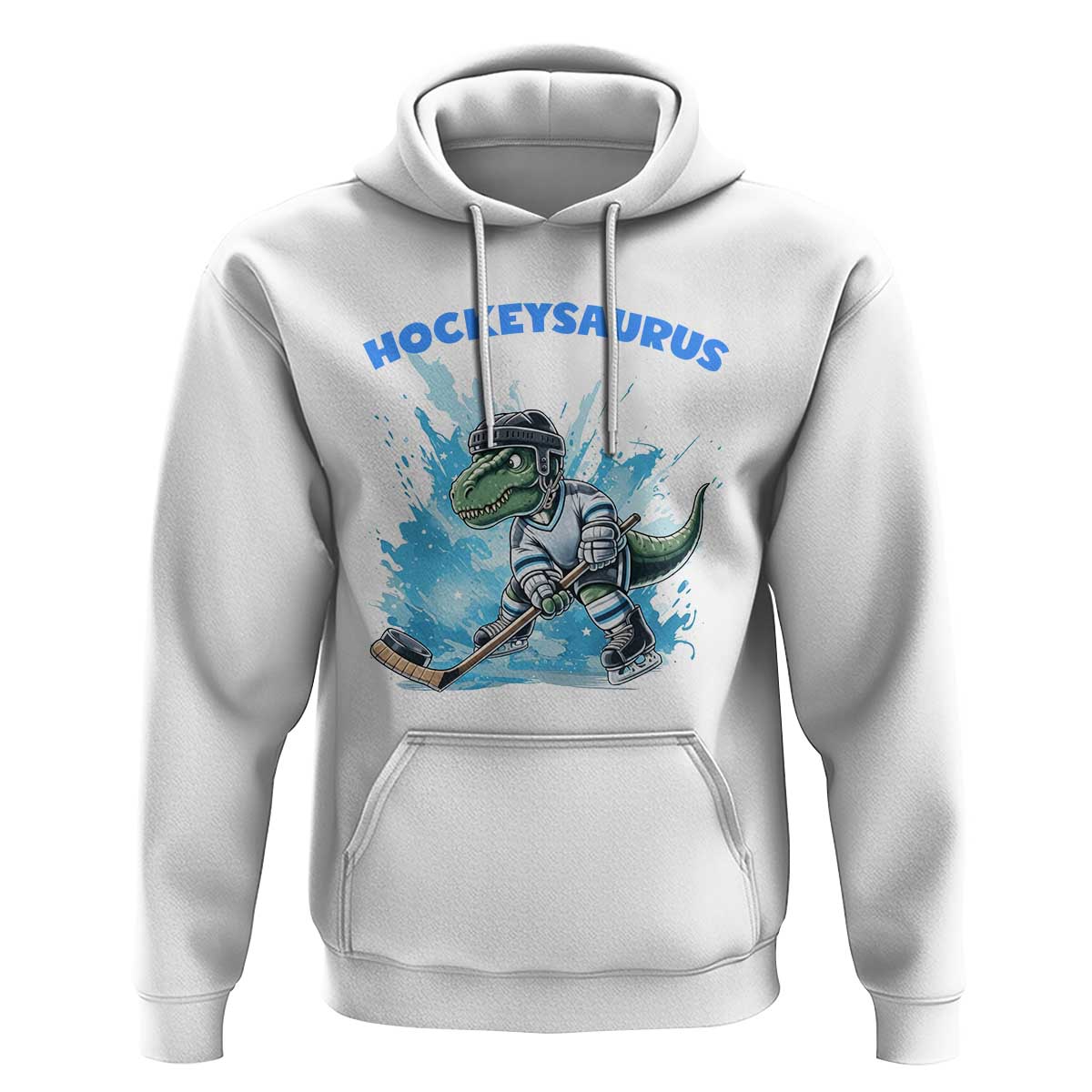 Hockeysaurus Hoodie Funny Dinosaur Playing Ice Hockey Gift - Wonder Print Shop