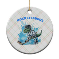 Hockeysaurus Ceramic Ornament Funny Dinosaur Playing Ice Hockey Gift - Wonder Print Shop