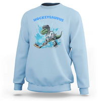 Hockeysaurus Sweatshirt Funny Dinosaur Playing Ice Hockey Gift - Wonder Print Shop
