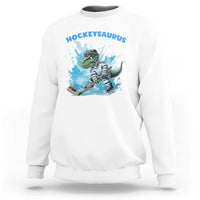 Hockeysaurus Sweatshirt Funny Dinosaur Playing Ice Hockey Gift - Wonder Print Shop