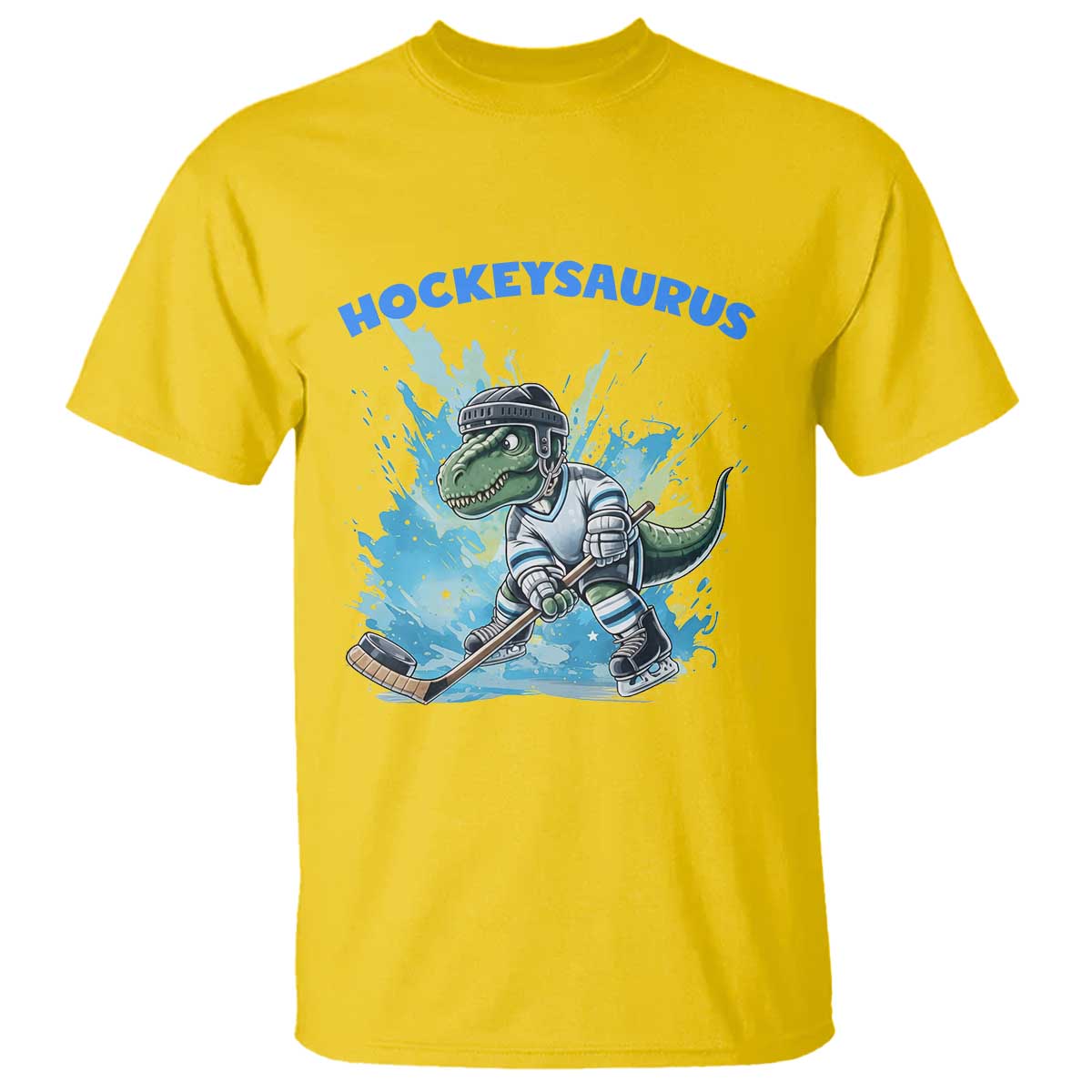 Hockeysaurus T Shirt Funny Dinosaur Playing Ice Hockey Gift - Wonder Print Shop