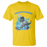 Hockeysaurus T Shirt Funny Dinosaur Playing Ice Hockey Gift - Wonder Print Shop