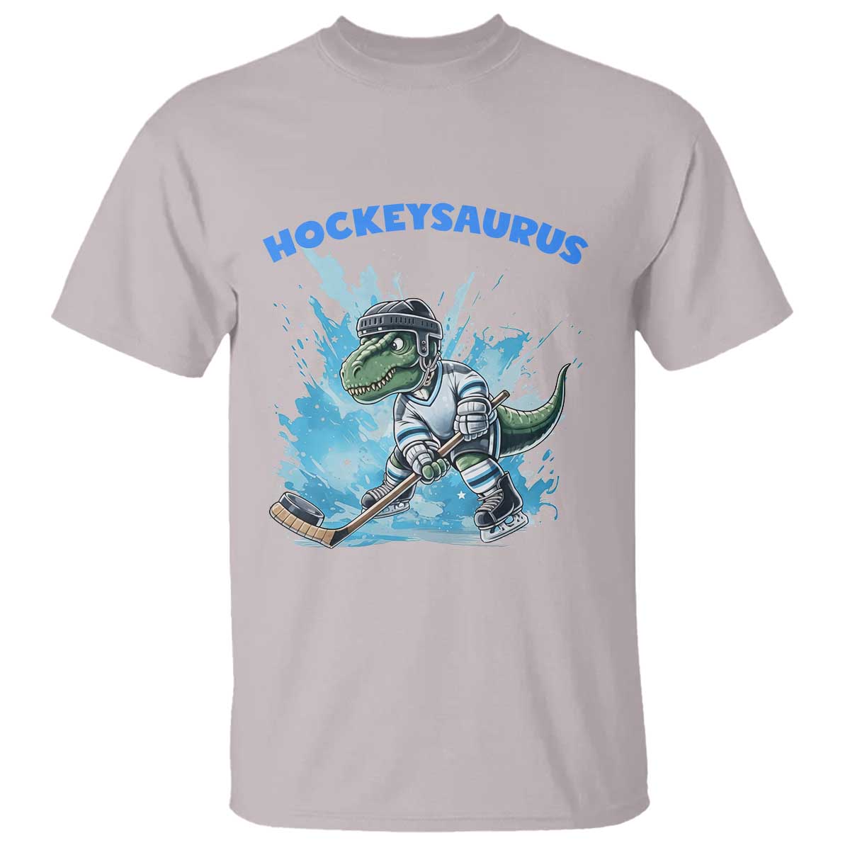 Hockeysaurus T Shirt Funny Dinosaur Playing Ice Hockey Gift - Wonder Print Shop