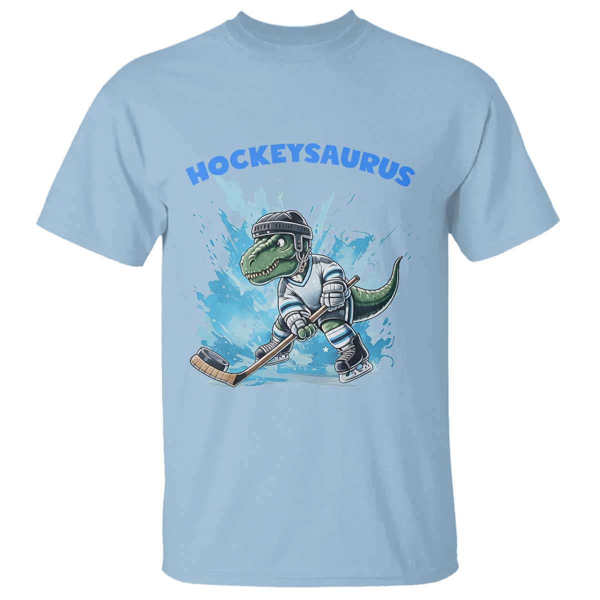 Hockeysaurus T Shirt Funny Dinosaur Playing Ice Hockey Gift - Wonder Print Shop