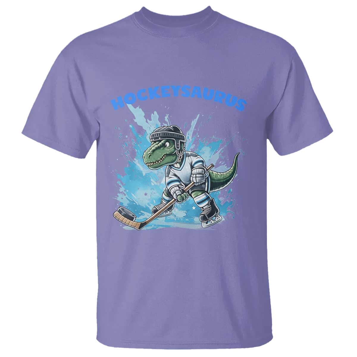 Hockeysaurus T Shirt Funny Dinosaur Playing Ice Hockey Gift - Wonder Print Shop