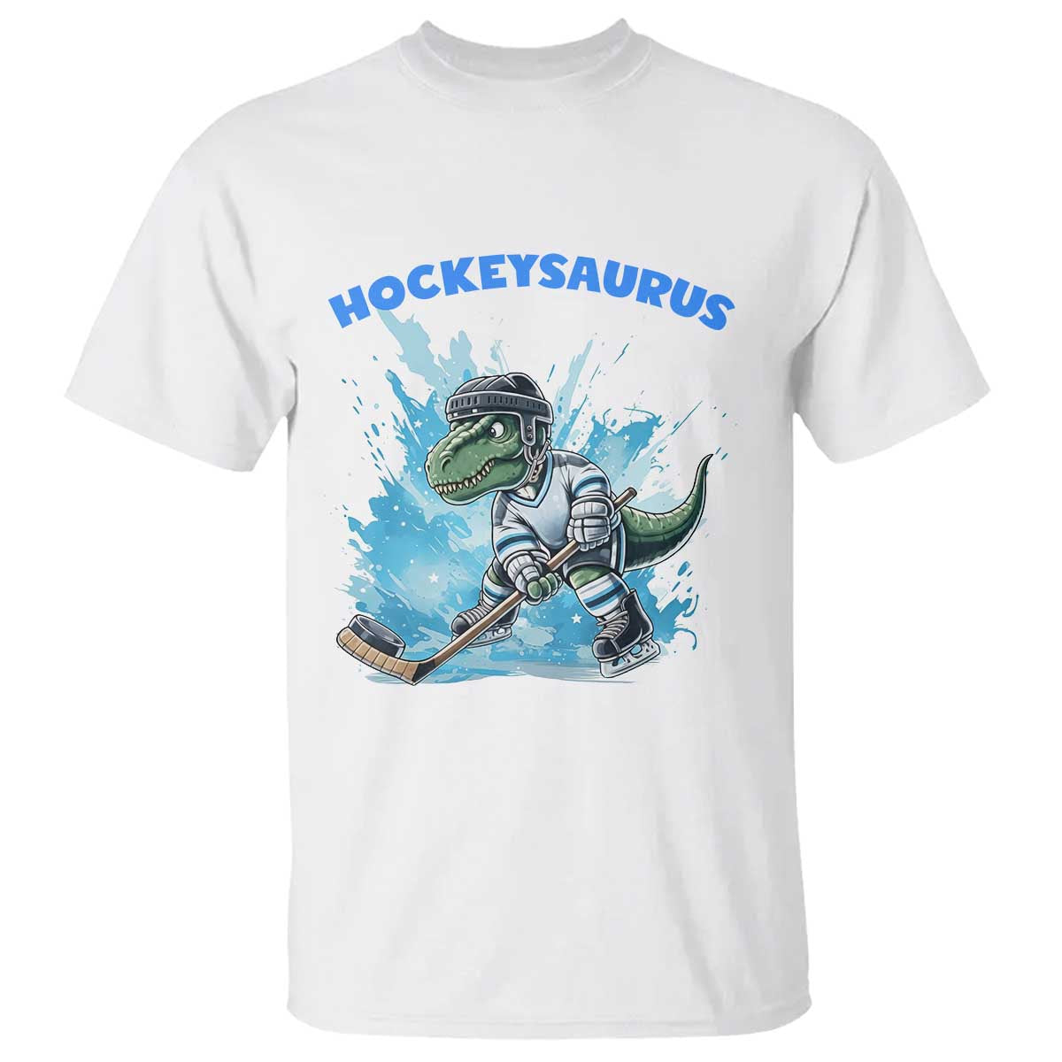 Hockeysaurus T Shirt Funny Dinosaur Playing Ice Hockey Gift - Wonder Print Shop