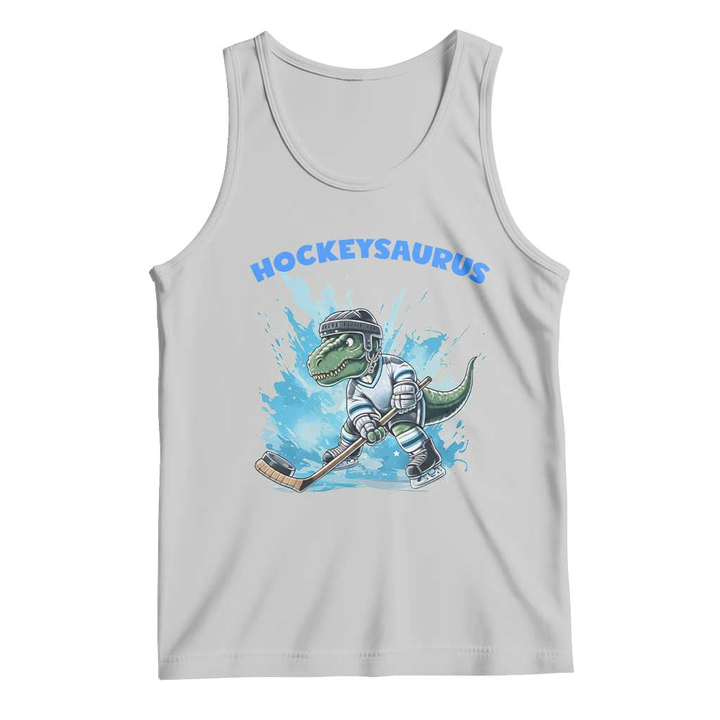 Hockeysaurus Tank Top Funny Dinosaur Playing Ice Hockey Gift - Wonder Print Shop