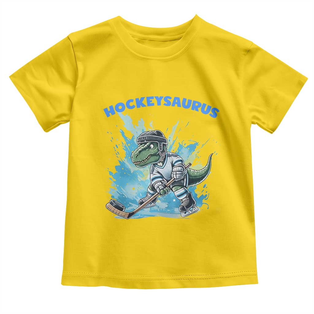 Hockeysaurus Toddler T Shirt Funny Dinosaur Playing Ice Hockey Gift - Wonder Print Shop
