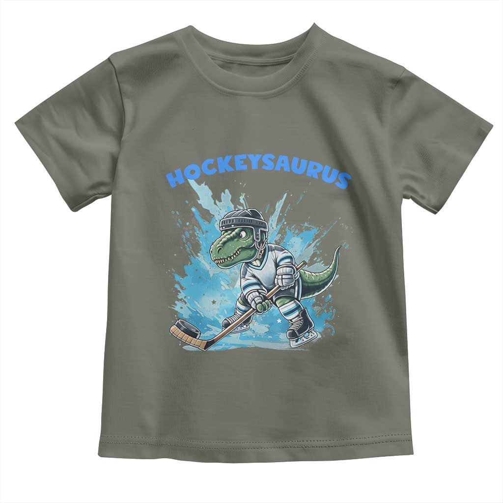 Hockeysaurus Toddler T Shirt Funny Dinosaur Playing Ice Hockey Gift - Wonder Print Shop