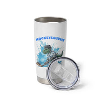 Hockeysaurus Tumbler Cup Funny Dinosaur Playing Ice Hockey Gift - Wonder Print Shop