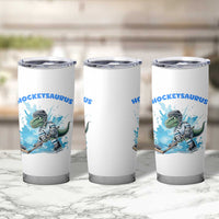 Hockeysaurus Tumbler Cup Funny Dinosaur Playing Ice Hockey Gift - Wonder Print Shop