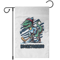 Funny Dinosaur Playing Ice Hockey Garden Flag Hockeysaurus Gift For Kids - Wonder Print Shop