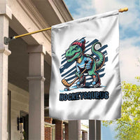 Funny Dinosaur Playing Ice Hockey Garden Flag Hockeysaurus Gift For Kids - Wonder Print Shop