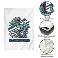 Funny Dinosaur Playing Ice Hockey Garden Flag Hockeysaurus Gift For Kids - Wonder Print Shop