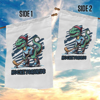 Funny Dinosaur Playing Ice Hockey Garden Flag Hockeysaurus Gift For Kids - Wonder Print Shop