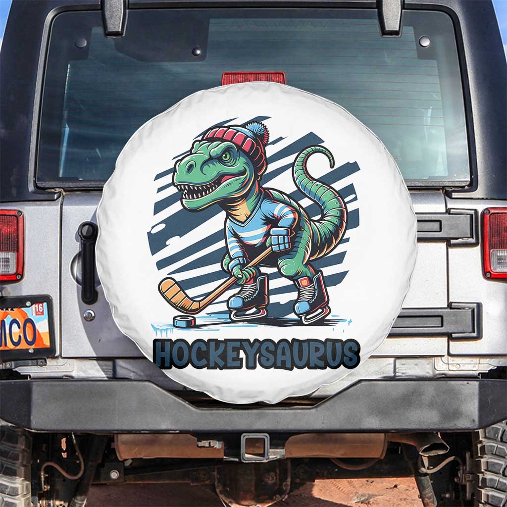 Funny Dinosaur Playing Ice Hockey Spare Tire Cover Hockeysaurus Gift For Kids - Wonder Print Shop