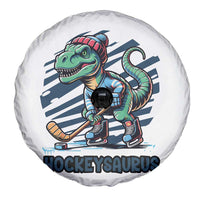 Funny Dinosaur Playing Ice Hockey Spare Tire Cover Hockeysaurus Gift For Kids - Wonder Print Shop