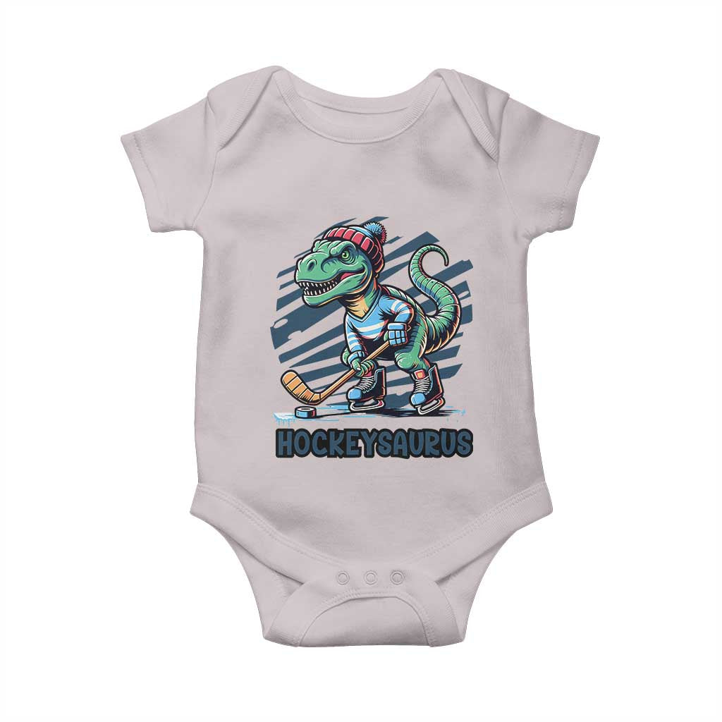 Funny Dinosaur Playing Ice Hockey Baby Onesie Hockeysaurus Gift For Kids - Wonder Print Shop