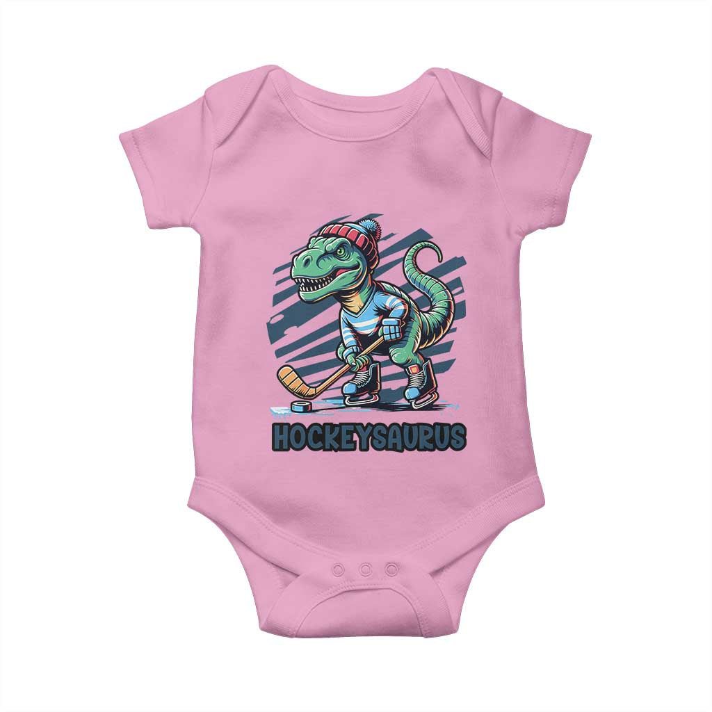 Funny Dinosaur Playing Ice Hockey Baby Onesie Hockeysaurus Gift For Kids - Wonder Print Shop