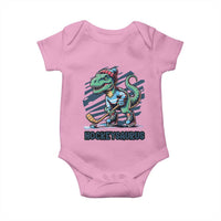 Funny Dinosaur Playing Ice Hockey Baby Onesie Hockeysaurus Gift For Kids - Wonder Print Shop