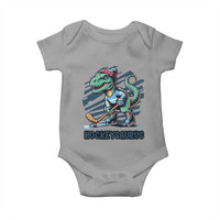 Funny Dinosaur Playing Ice Hockey Baby Onesie Hockeysaurus Gift For Kids - Wonder Print Shop