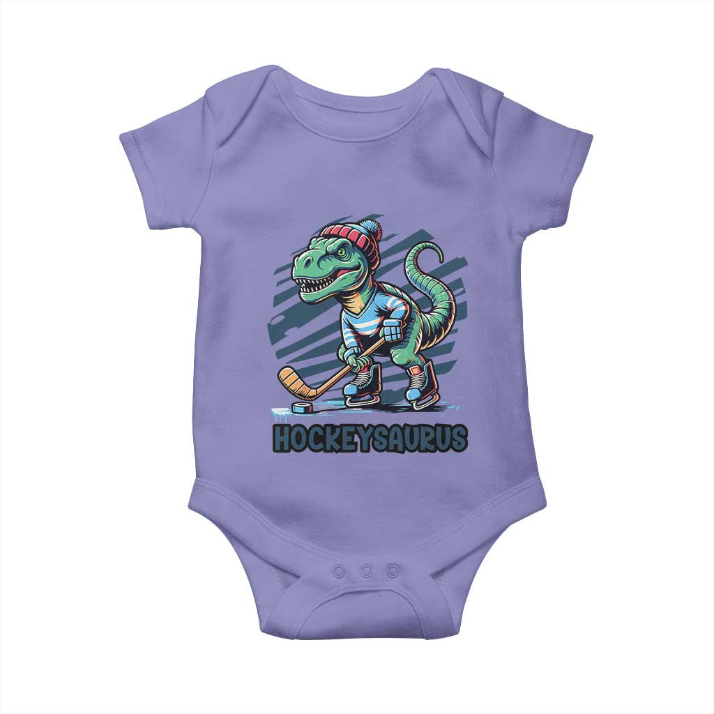 Funny Dinosaur Playing Ice Hockey Baby Onesie Hockeysaurus Gift For Kids - Wonder Print Shop