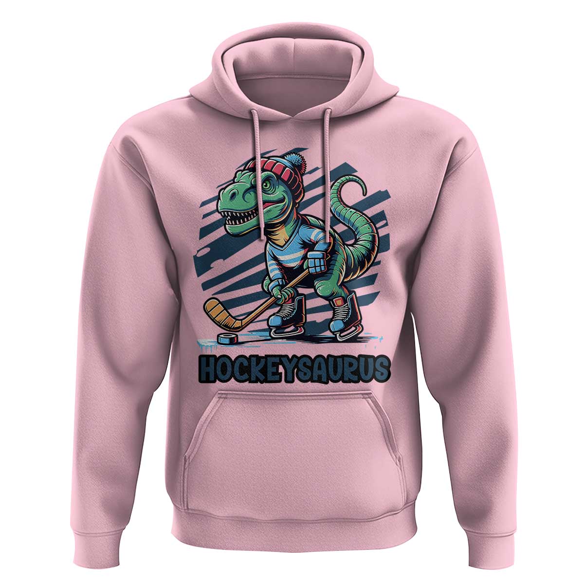Funny Dinosaur Playing Ice Hockey Hoodie Hockeysaurus Gift For Kids - Wonder Print Shop
