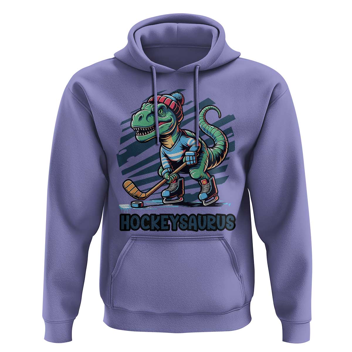Funny Dinosaur Playing Ice Hockey Hoodie Hockeysaurus Gift For Kids - Wonder Print Shop