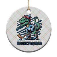 Funny Dinosaur Playing Ice Hockey Ceramic Ornament Hockeysaurus Gift For Kids - Wonder Print Shop
