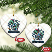 Funny Dinosaur Playing Ice Hockey Ceramic Ornament Hockeysaurus Gift For Kids - Wonder Print Shop