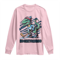 Funny Dinosaur Playing Ice Hockey Long Sleeve Shirt Hockeysaurus Gift For Kids - Wonder Print Shop