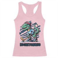 Funny Dinosaur Playing Ice Hockey Racerback Tank Top Hockeysaurus Gift For Kids - Wonder Print Shop