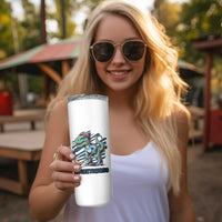 Funny Dinosaur Playing Ice Hockey Skinny Tumbler Hockeysaurus Gift For Kids - Wonder Print Shop