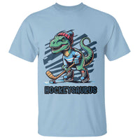 Funny Dinosaur Playing Ice Hockey T Shirt Hockeysaurus Gift For Kids - Wonder Print Shop