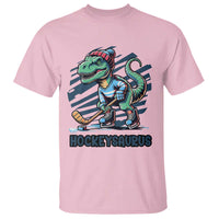 Funny Dinosaur Playing Ice Hockey T Shirt Hockeysaurus Gift For Kids - Wonder Print Shop