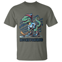 Funny Dinosaur Playing Ice Hockey T Shirt Hockeysaurus Gift For Kids - Wonder Print Shop
