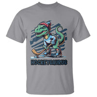 Funny Dinosaur Playing Ice Hockey T Shirt Hockeysaurus Gift For Kids - Wonder Print Shop