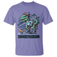 Funny Dinosaur Playing Ice Hockey T Shirt Hockeysaurus Gift For Kids - Wonder Print Shop